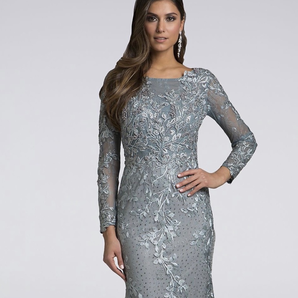 Long sleeve evening gown
